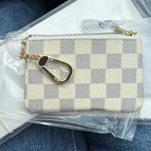 Checkered Key Pouch with Gold Chain NWT
Coin, CC holder
